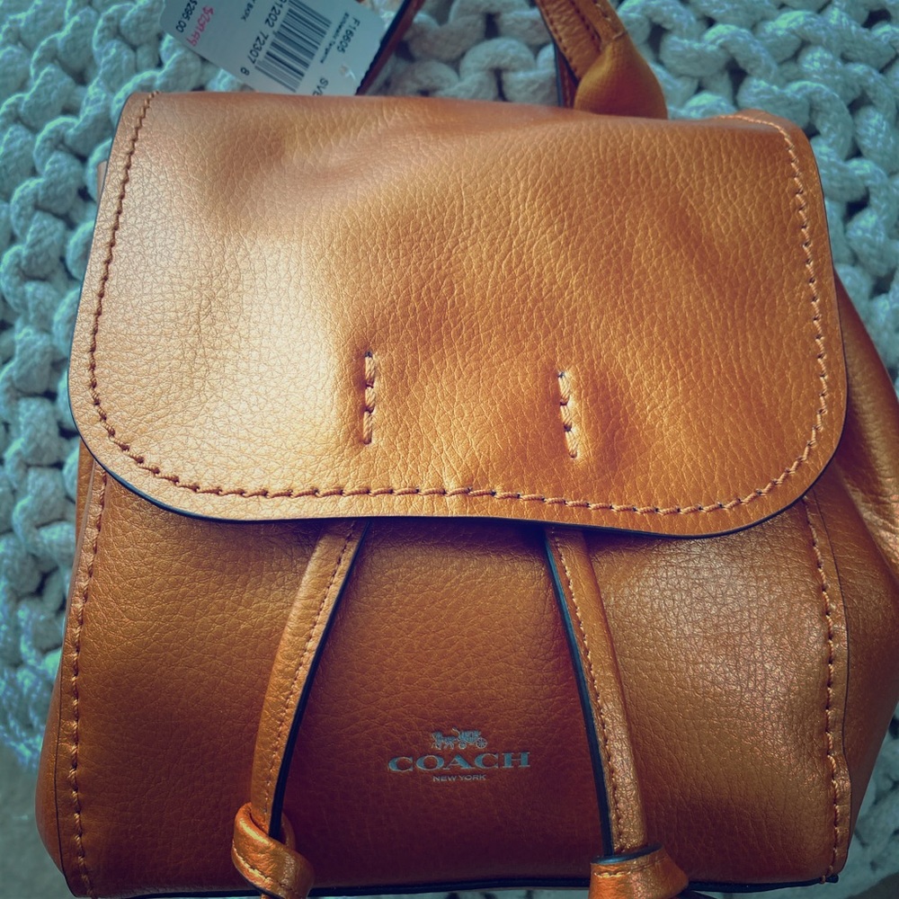Coach Metallic Derby backpack NWT